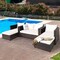 5Pcs Outdoor Patio Rattan Conversation Sofa Furniture Set W/ White Cushions